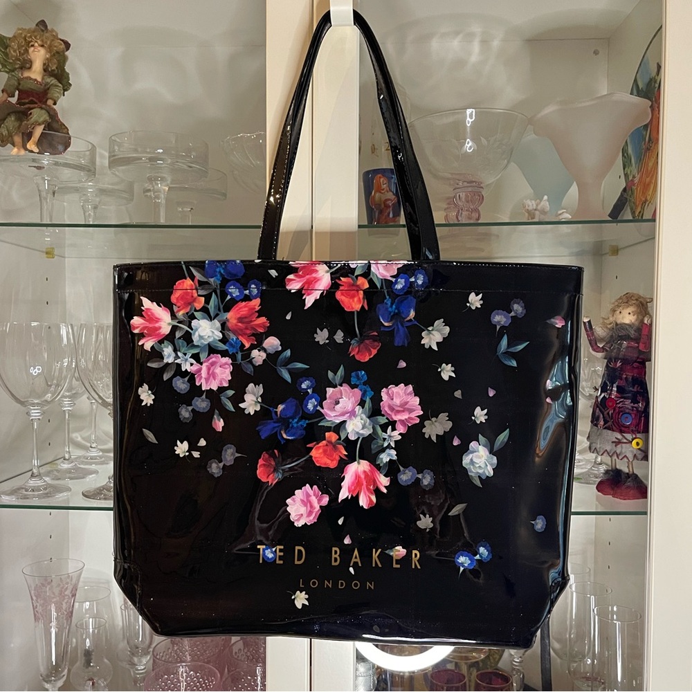 Ted Baker Black and Pink Floral Tote